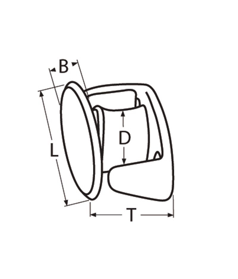 Marinetech Fenderlijnhouder ø 18 mm draaibaar 63x25 mm