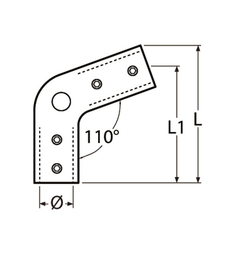 Marinetech 8565425 Railing Hoekconnector 110° 25mm