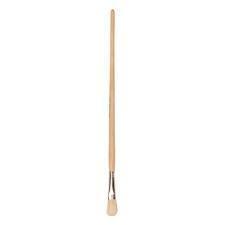 Master Lyonpenseel Plat No.22 wit haar, ongelakte houten steel
