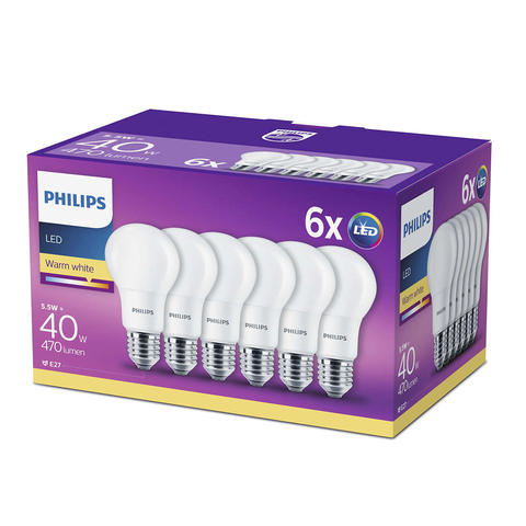 Philips E27 LED 6 stuks