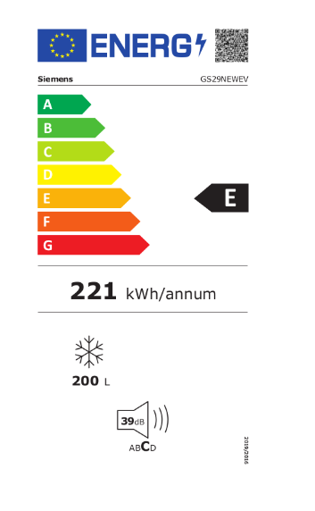 Siemens GS29NEWEV Vriezer 161cm hoog met 5 Laden