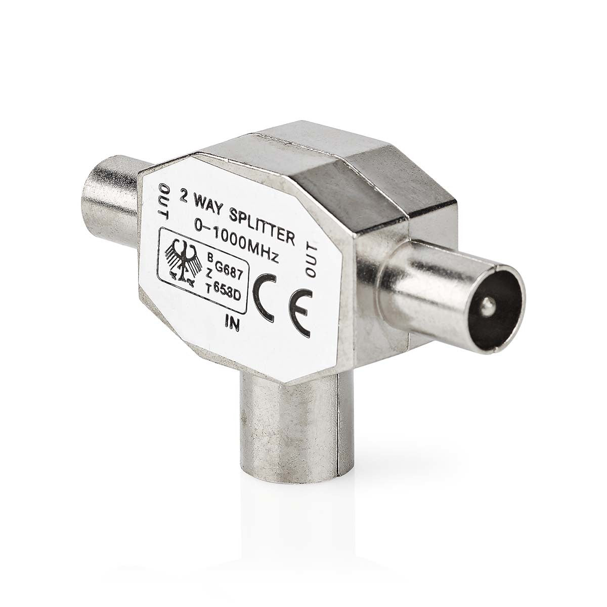 Nedis Coax Splitter 2x coax male naar IEC (Coax) Female
