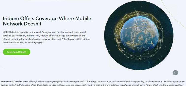 ZOLEO Global Satellite Communicator Outdoor navigatie, wereldwijde 2-weg communicatie