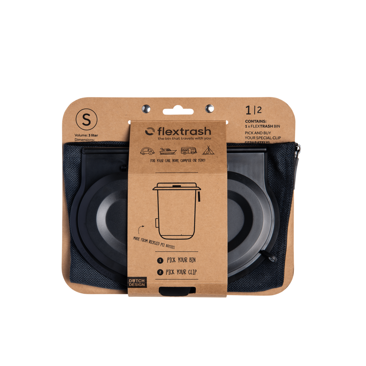 Flextrash Small 3 liter prullenbak navy