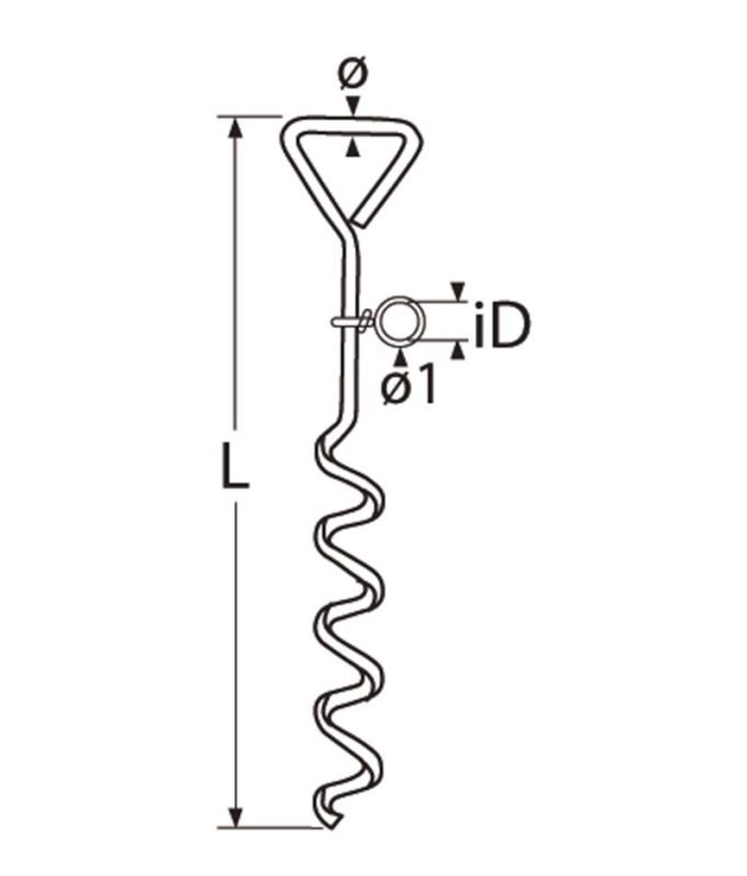Seilflechter Grondanker 420 mm spiraal met oog
