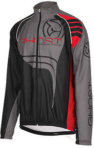 Ghost Windjacket fiets windjack zwart met grijs en rood heren