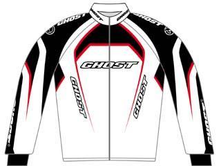 Ghost Team-trikot winter fietsjack wit heren