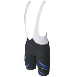 Shimano Premium Bib short fietsbroek kort zwart met blauw heren