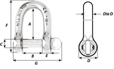 Wichard 1202 D-Sluiting 5 mm zelfborgend RVS
