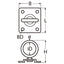Marinetech Warteloog 5mm met rechthoekige grondplaat 30x35 mm