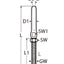 Marinetech 8467416/8 Studterminal met Moer Links M16x195 mm