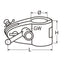 Marinetech 814048422 Buiskap Scharnier Middenstuk met Knevel 22mm