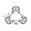 Marinetech 8211425 Railing Drieweg Hoekconnector 25mm