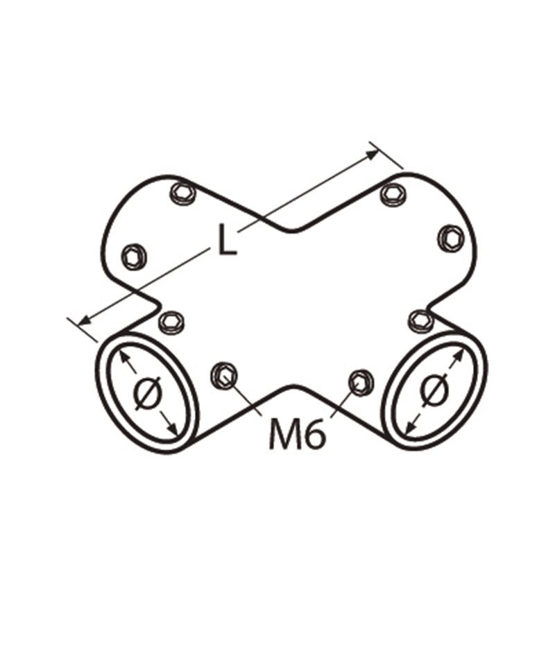 Marinetech 8387425 Railing Vierweg Connector 25mm