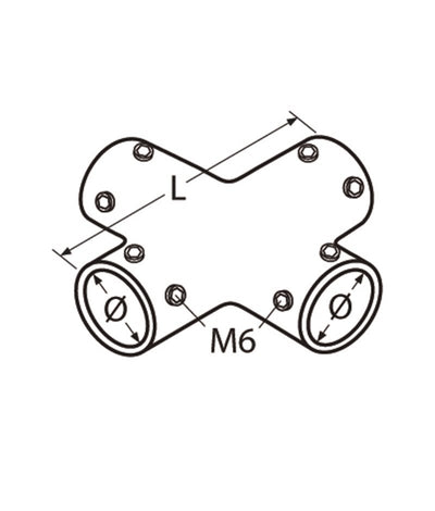 Marinetech 8387425 Railing Vierweg Connector 25mm