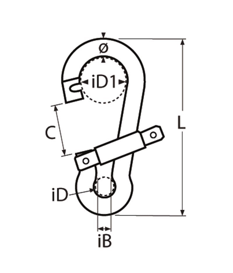 Marinetech 8293411 120 Karabijnhaak met Speciaalsluiting 11x120mm BL: 2.000kg