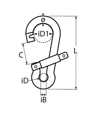 Marinetech 8293411 120 Karabijnhaak met Speciaalsluiting 11x120mm BL: 2.000kg
