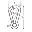 Marinetech 8322410 100 Karabijnhaak Asym. met Kous 10x100 mm BL: 1350kg