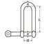 Marinetech 8331406 D-Sluiting Lang Borgbout 6mm BL:1.600kg