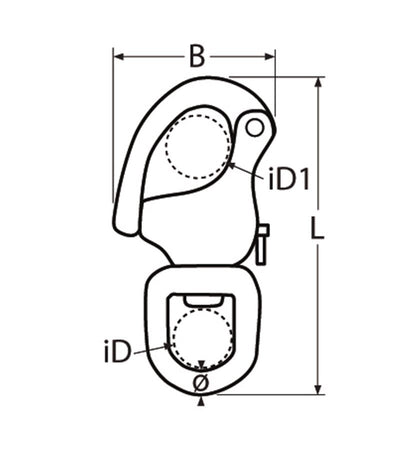 Marinetech Snapsluiting met Warteloog 128mm BL: 3.800kg