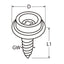 Marinetech 814041615 159 Durable DOT Stud met RVS Zelftapper 15x15,9 (5 stuks)