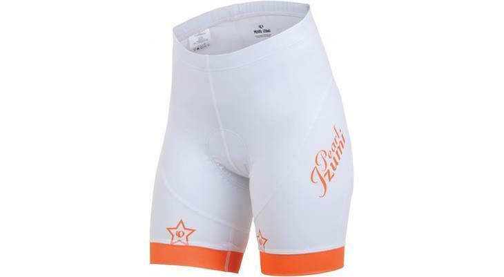 Pearl Izumi ELITE LTD EU fietsbroek kort wit met oranje dames