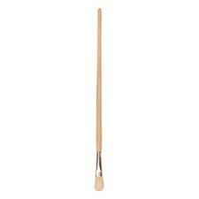Master Lyonpenseel Plat No.6 wit haar, ongelakte houten steel