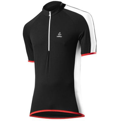 Loffler Trikot Hot Bond elastic fietsshirt korte mouwen zwart heren