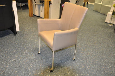 CSW Alexander RVS-frame, contra-stiksel en parketwielen, zitdiepte 42 cm