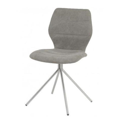 CSW POCKET 45JR kuipstoel met kruisframe met ronde buis van geborsteld RVS