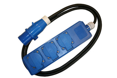 Haba Triple-Unit 1.5 meter CEE stekker met 3 schuko stopcontacten