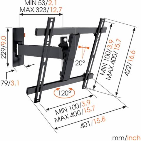 Vogels Wall 3225 draaibare TV muurbeugel