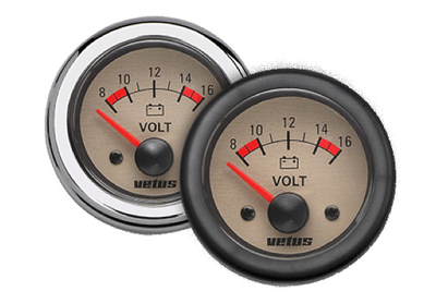 Vetus Voltmeter wit 12 Volt, inbouwmaat 52 mm