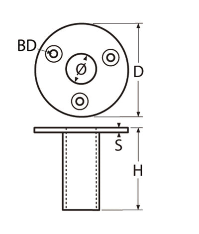 Marinetech Zeildoek buishouder 22 mm