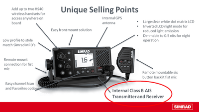 Simrad RS40-B Marine Kit marifoon met AIS transponder en GPS-500 antenne