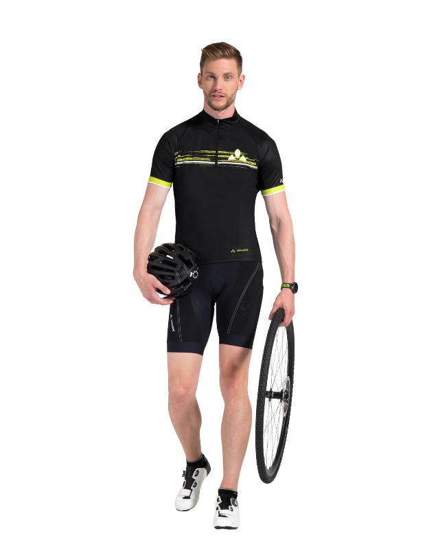 Vaude Men`s Mitus Tricot fietsshirt korte mouwen zwart met geel heren
