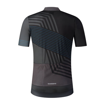 Shimano Kita fietsshirt korte mouwen zwart met blauw heren
