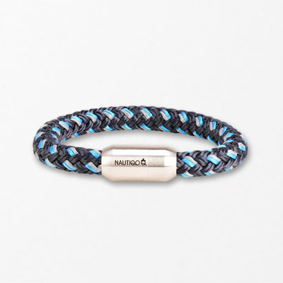 Nautiqo Touw armband blauw en grijs