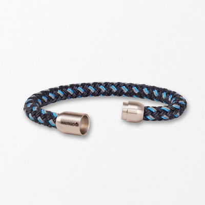 Nautiqo Touw armband blauw en grijs