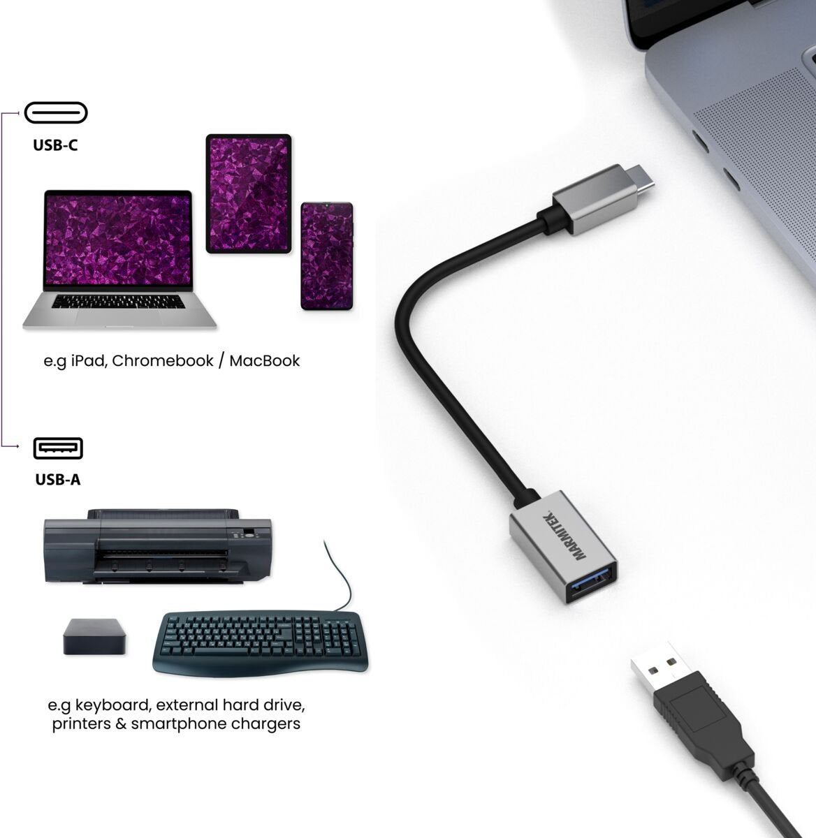 Marmitek CONNECT USB-C to USB-A