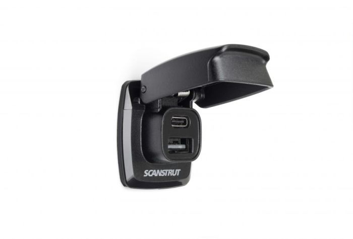ScanStrut Flip Pro snellader IPX4 waterdicht USB-A en USB-C aansluiting 12-24 V