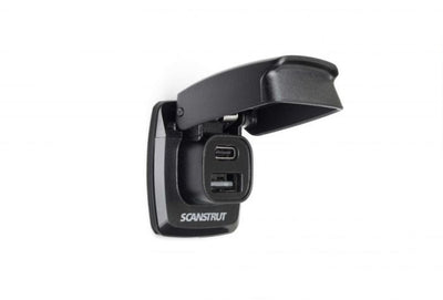 ScanStrut Flip Pro snellader IPX4 waterdicht USB-A en USB-C aansluiting 12-24 V