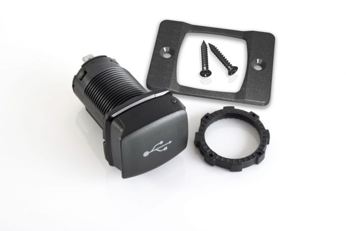 ScanStrut Flip Pro snellader IPX4 waterdicht USB-A en USB-C aansluiting 12-24 V met montageplaat