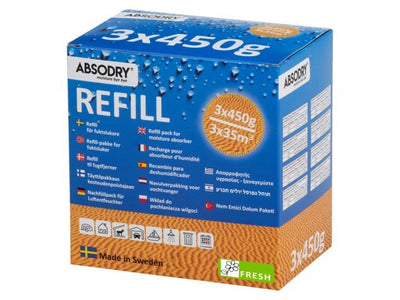 Absodry Navulling 3 x 450 gram fresh voor vochtvanger