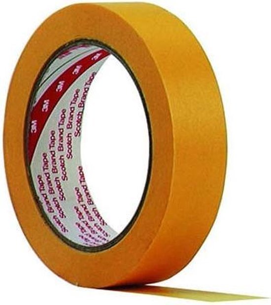 3M 244SW Masking Tape 48 mm 2-componenten afplaktape (48 mm x 50 m) geel