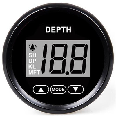 Hollex Dieptemeter 12/24 Volt met spiegeltransducer zwart