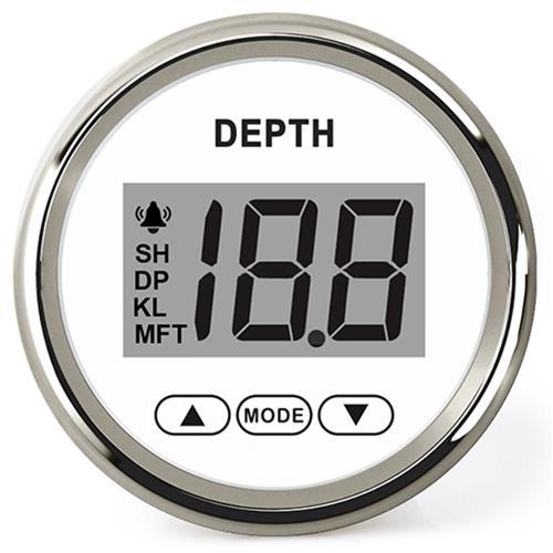 Hollex Dieptemeter 12/24 Volt met spiegeltransducer wit