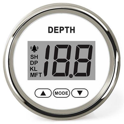 Hollex Dieptemeter 12/24 Volt met spiegeltransducer wit