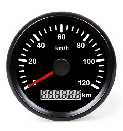 Hollex GPS Snelheidsmeter analoog 0-120km/h 12/24 Volt zwart