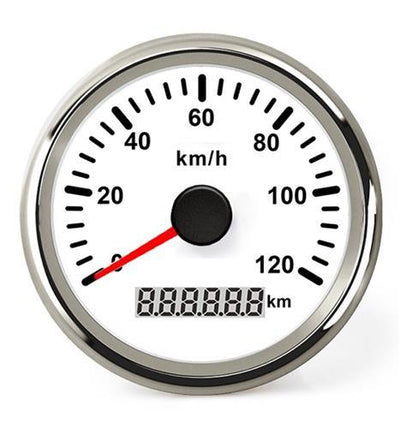 Hollex GPS Snelheidsmeter analoog 0-120km/h 12/24 Volt wit